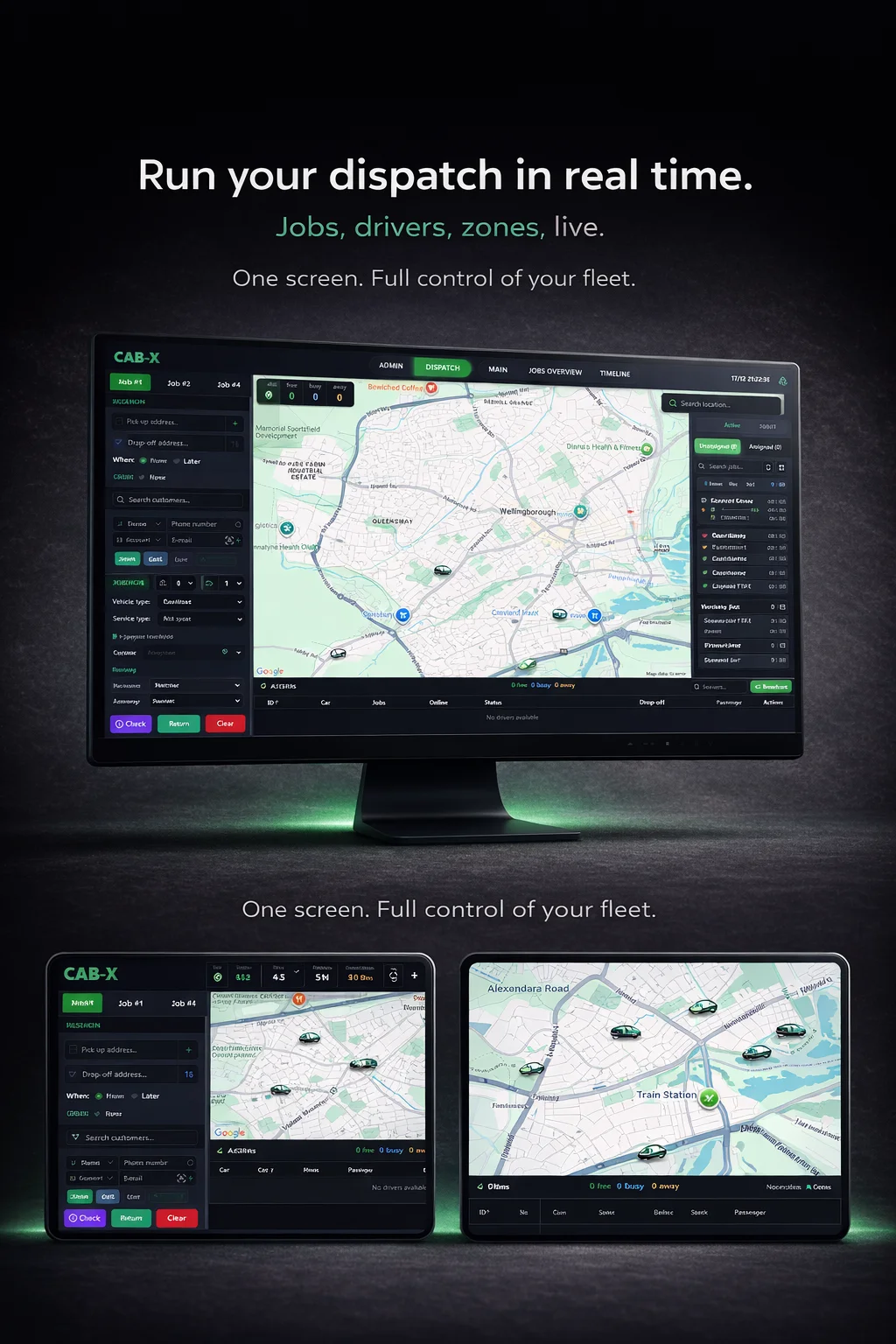 CAB-X Dispatch Dashboard and Driver App